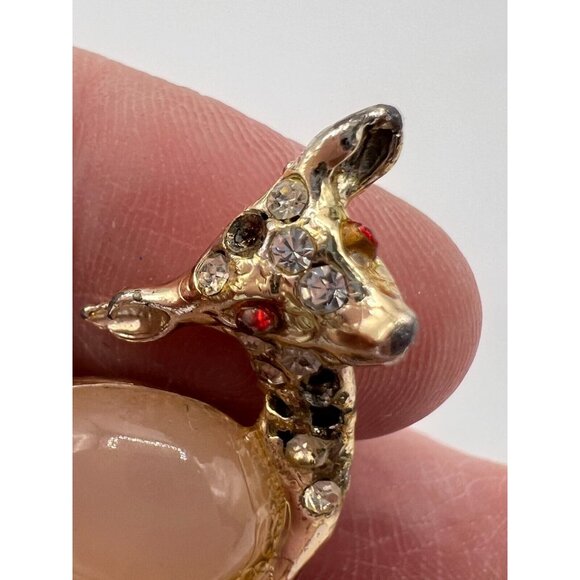 Jelly Belly Vintage Set of 2 Deer Brooches Pins Metal Rhinestones Unsigned - Picture 10 of 11